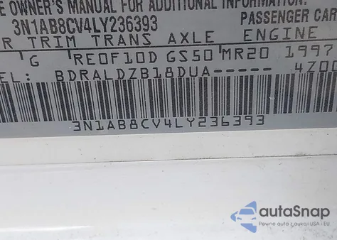 2020 Nissan Sentra Sv Xtronic Cvt z USA, uszkodzony, nr VIN 3N1AB8CV4LY236393